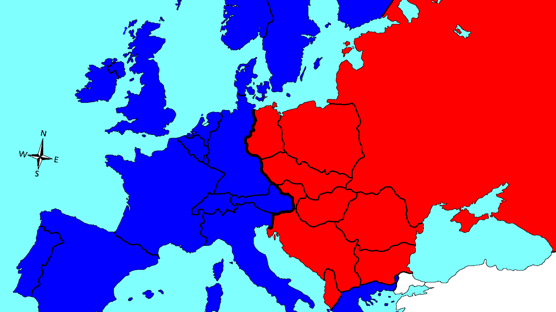 Карта Европы холодная война